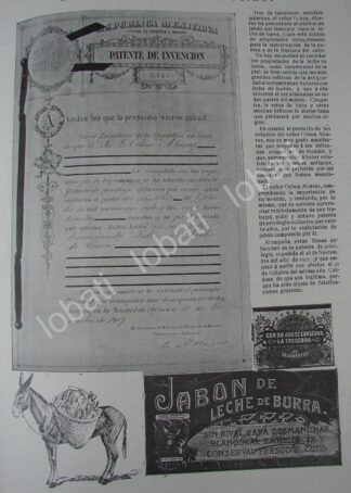 CARTEL ANTIGUO ORIGINAL DE PUBLICIDAD ANTIGUA JABON DE LECHE DE BURRA 1909 OCHOA ALCARAZ / SUPER RARO 10+++
