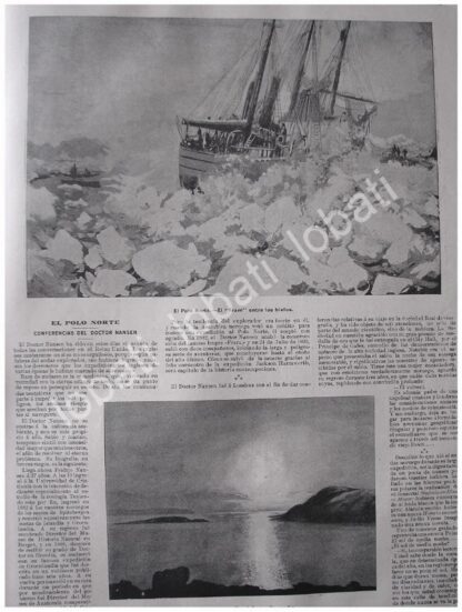 CARTEL ANTIGUO ORIGINAL DE LA EXPEDICION FRAM AL POLO NORTE POR: Fridtjof Nansen 1897 - Image 2