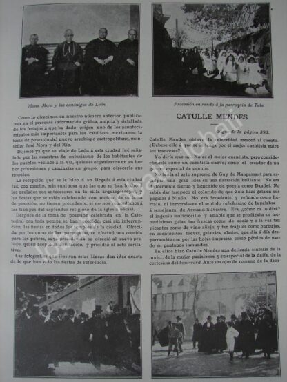 CARTEL ANTIGUO ORIGINAL DE TOMA DE POSESION DE MONSEÑOR. JOSE MORA DEL RIO 1909 RLG - Image 3