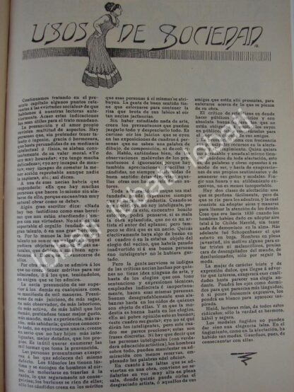 GACETA ANTIGUA " PAGINAS FEMENINAS" 1909 /69 - Image 3