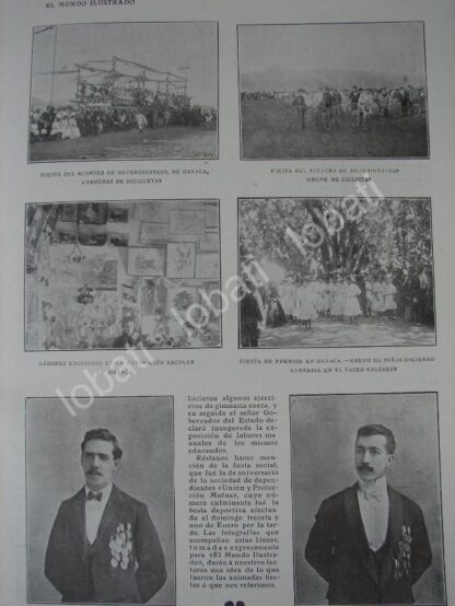 CARTEL ANTIGUO ORIGINAL DE GRANDES FIESTAS EN OAXACA 1909 - Image 3
