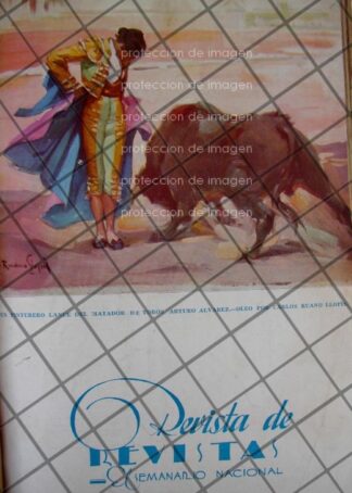 PORTADA ANTIGUA DE CARLOS RUANO LLOPIS 1937 TOROS