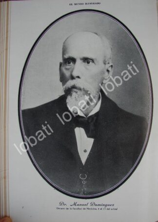 GRABADO ANTIGUO 1910 MUERE DR. MANUEL DOMINGUEZ QUINTANAR / MDC