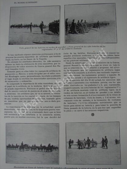 CARTEL ANTIGUO ORIGINAL DE EJERCICIOS MILITARES, MANUEL MODRAGON Y OFICIALES, TERRENOS LA VAQUITA 1909 - Image 4