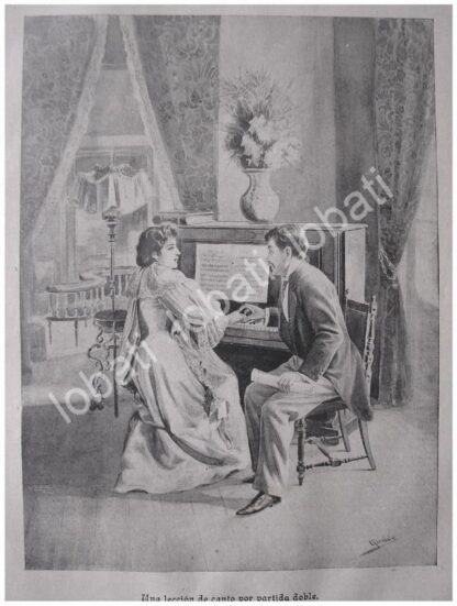PORTADA ANTIGUA ORIGINAL  1897 LECCION DE CANTO,. DIBUJO DE CARLOS ALCALDE - Image 2