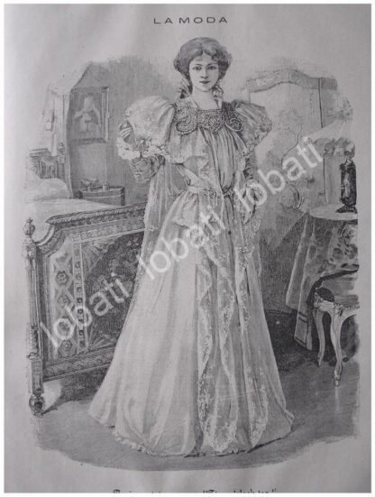 GRABADO ANTIGUO 1897 MODAS, TRAJE PARA HORA DEL TE. /97 - Image 2