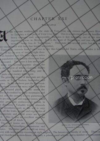 AFICHE ANTIGUO. ESTADO DE TAMAULIPAS Y GUADALUPE MAINERO 1897