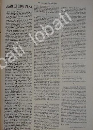 CARTEL ANTIGUO ORIGINAL DE NOTICIA DE LA MUERTE DE JUAND DE DIOS PEZA 1910 / POETAS