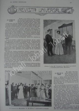 CARTEL ANTIGUO ORIGINAL DE CARNAVAL DE MAZATLAN 1909 / ASM