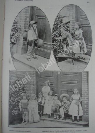 CARTEL ANTIGUO ORIGINAL DE FIESTA INFANTIL EN SANTA MARIA LA RIBERA 1909