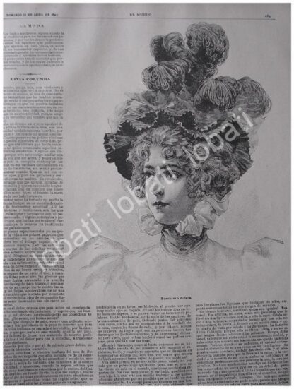 CARTEL ANTIGUO ORIGINAL DE NOTICIAS DE LAS MODAS Y TENDENCIAS DE 1897 - Image 2