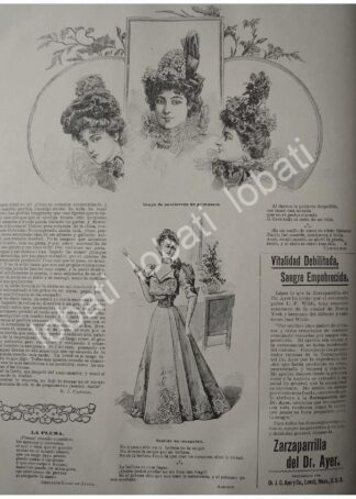 CARTEL ANTIGUO ORIGINAL DE NOTICIAS DE LAS MODAS Y TENDENCIAS DE 1897