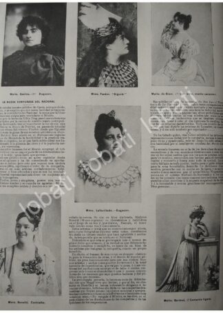 CARTEL ANTIGUO ORIGINAL DE ARTISTAS DE LA TEMPORADA DE OPERA TEATRO EL NACIONAL 1897