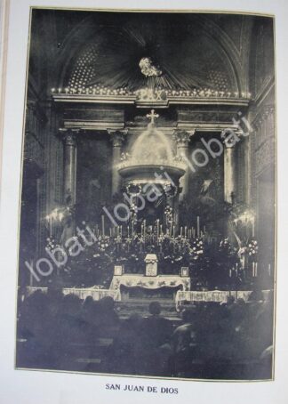 GRABADO ANTIGUO 1910 CAPILLA DE SAN JUAN DE DIOS / RLG
