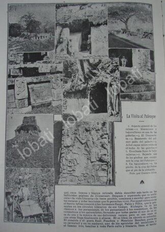 CARTEL ANTIGUO ORIGINAL DE LAS RUINAS DE PALENQUE 1909