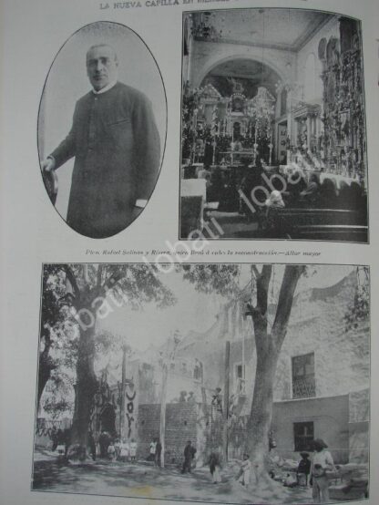 CARTEL ANTIGUO ORIGINAL DE CAPILLA MERCED DE LAS HUERTAS & RAFAEL SALINAS RIVERO 1909 / RLG - Image 2