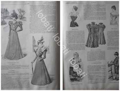 CARTEL ANTIGUO ORIGINAL DE NOTICIAS DE MODAS Y TENDENCIAS DE 1897 VESTIDOS