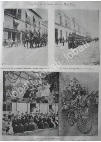 CARTEL ANTIGUO ORIGINAL DE FIESTAS, DESFILE Y CONCURSO DE BICICLETAS DEL 5 DE MAYO 1897