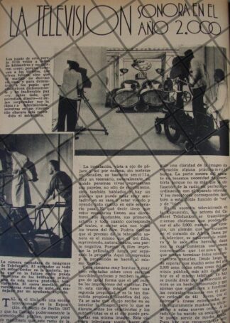 AFICHE ANTIGUO PRONOSTICAN LA TELEVISION CON SONIDO 1937