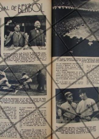 AFICHE ANTIGUO 2DA COPA MUNDIAL DE BEISBOL 1937