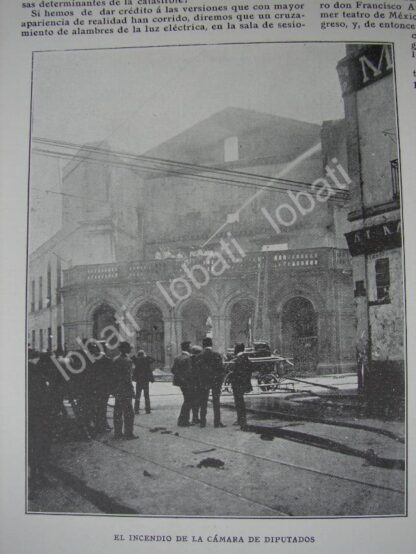 CARTEL ANTIGUO ORIGINAL DE EL INCENDIO EN LA CAMARA DE DIPUTADOS DE 1909 / PLT - Image 3