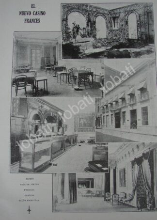CARTEL ANTIGUO ORIGINAL DE INAUGURAN EL CASINO FRANCES D.F 1909 / ASM