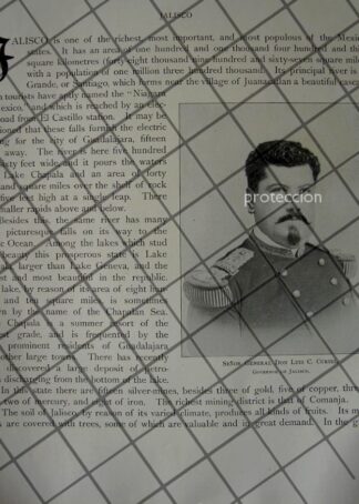 AFICHE ANTIGUO. ESTADO DE JALISCO Y LUIS C. CURIEL 1897