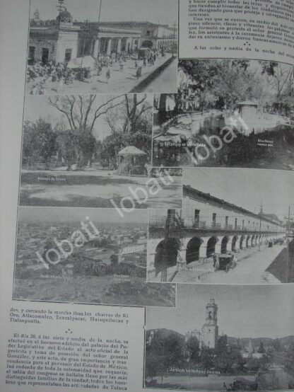 CARTEL ANTIGUO ORIGINAL DE REPORTAJE 1909 ESTADO DE MEXICO, GOBIERNO, LUGARES, ESCUELA NORMAL ETC. - Image 4