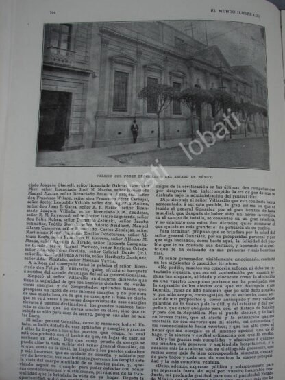CARTEL ANTIGUO ORIGINAL DE REPORTAJE 1909 ESTADO DE MEXICO, GOBIERNO, LUGARES, ESCUELA NORMAL ETC. - Image 6