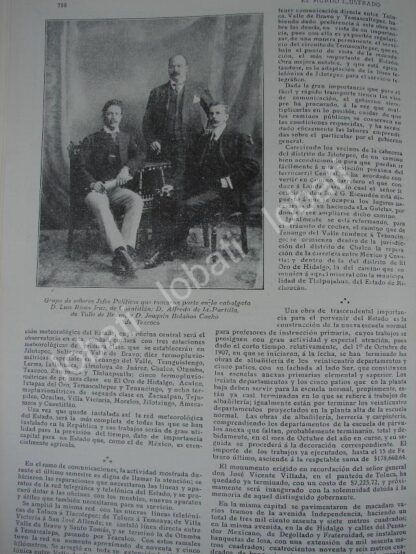 CARTEL ANTIGUO ORIGINAL DE REPORTAJE 1909 ESTADO DE MEXICO, GOBIERNO, LUGARES, ESCUELA NORMAL ETC. - Image 11