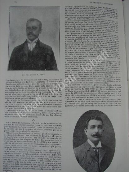 CARTEL ANTIGUO ORIGINAL DE REPORTAJE 1909 ESTADO DE MEXICO, GOBIERNO, LUGARES, ESCUELA NORMAL ETC. - Image 13
