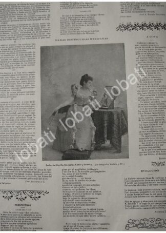 CARTEL ANTIGUO ORIGINAL DE EMILIA GONZALEZ COSIO Y ACOSTA, FOTO DE VALLETO HNOS. 1897 /ASM