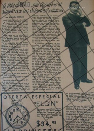 CARTEL ANTIGUO ACTRIZ. SANTIAGO INAUDI 1937