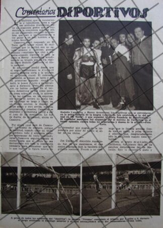 AFICHE ANTIGUO RODOLFO CASANOVA Y CLUB AMERICA 1937