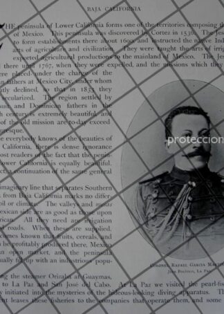 AFICHE ANTIGUO TERRITORIO BAJA CALIFORNIA Y RAFAEL GARCIA MTZ 1897