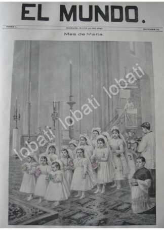 PORTADA ANTIGUA ORIGINAL  1897 NIÑAS EN PRIMERA COMUNION DE JOSE MARIA VILLASANA / RLG ARTE SACRO