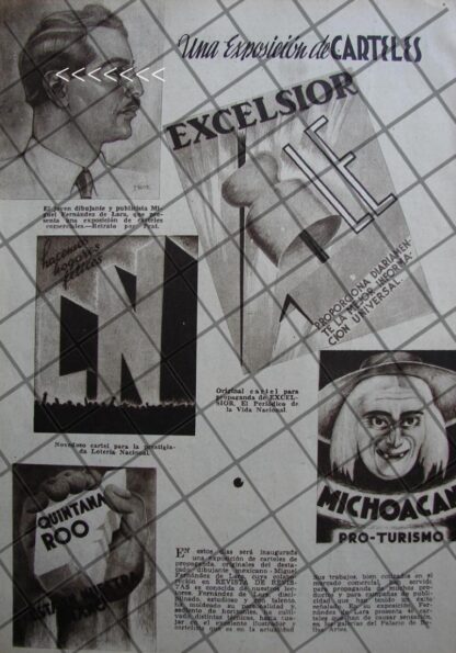 AFICHE ANTIGUO EXPOSICION DE MIGUEL FERNANDEZ DE LARA 1937