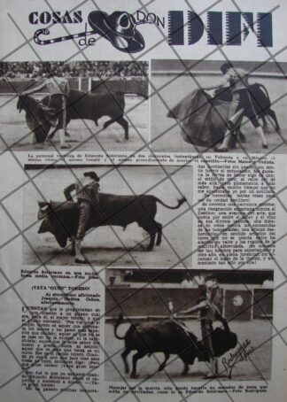 AFICHE ANTIGUO TORERO. EDUARDO SOLORZANO 1937