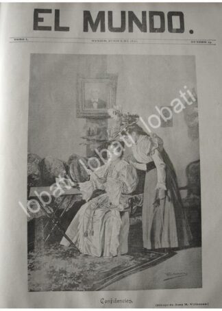 PORTADA ANTIGUA ORIGINAL  1897 CONFIDENCIAS DE JOSE MARIA VILLASANA