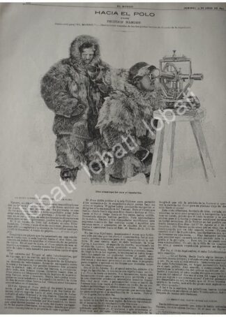 CARTEL ANTIGUO ORIGINAL DE LA EXPEDICION AL POLO NORTE DE FRIDTJOF NANSEN 1897