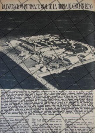 AFICHE ANTIGUO EXPOSICION DE LA PUERTA DE ORO 1937