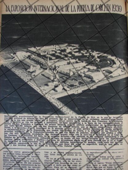 AFICHE ANTIGUO EXPOSICION DE LA PUERTA DE ORO 1937