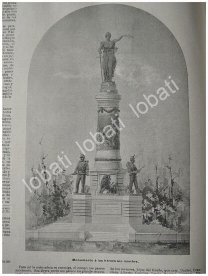 CARTEL ANTIGUO ORIGINAL DE PROPUESTA DEL MONUMENTO A LOS HEROES SIN NOMBRE 1897 (BUCARELI) - Image 2