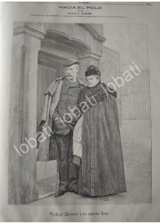 CARTEL ANTIGUO ORIGINAL DE EXPEDICION AL POLO NORTE DE FRIDTJOF NANSEN 1897 NOTICIA
