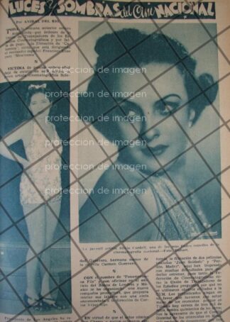 AFICHE ANTIGUO ACTRICES SILVIA CARDELL Y ANDREA PAYAN 1937