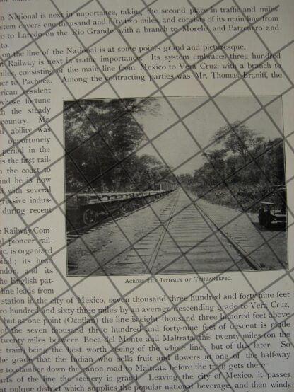 AFICHES ANTIGUOS VIAS FERREAS Y TELEGRAFOS MEXICO 1897 - Image 3