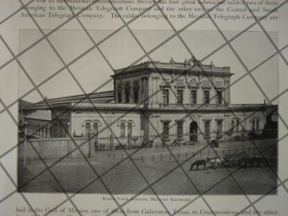AFICHES ANTIGUOS VIAS FERREAS Y TELEGRAFOS MEXICO 1897 - Image 10