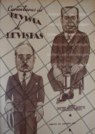 CARICATURA ANTIGUA DR. LEONIDES ANDREW ALMAZAN 1937