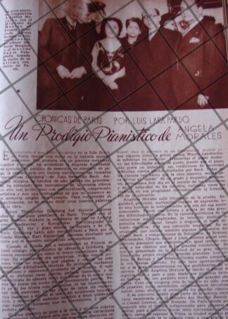 AFICHE ANTIGUO. LA PIANISTA ANGELICA MORALES 1939