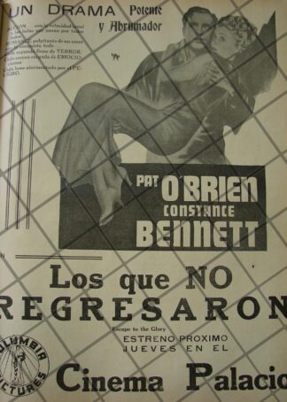 CARTEL ANTIGUO ORIGINAL PELICULA. LOS QUE NO REGRESARON /148
